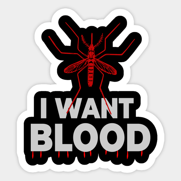 I want blood Mosquito Sticker by Imutobi